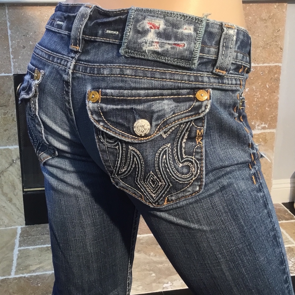 MEK Women's Boot Cut Jeans in Blue